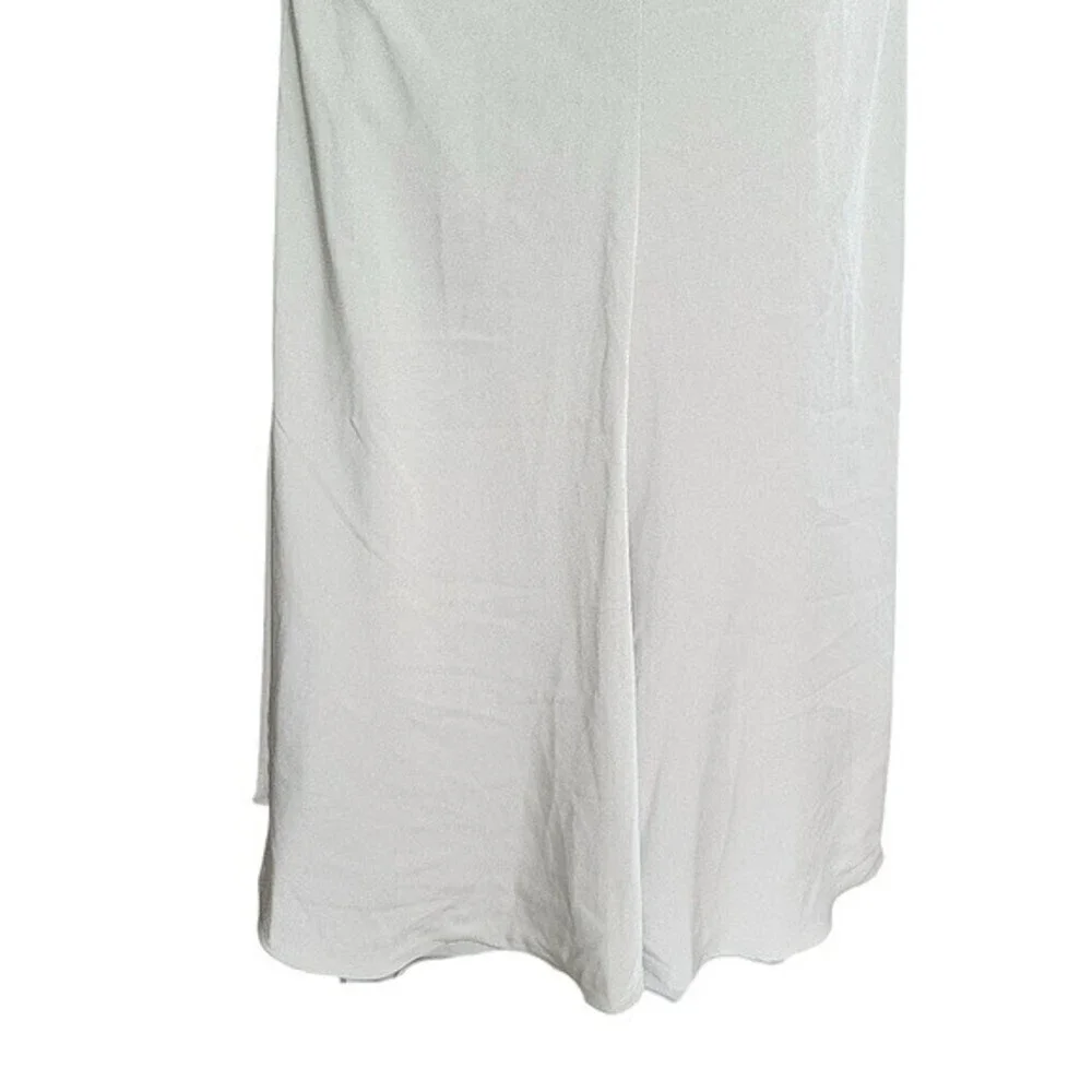 La Femme Off the Shoulder Ruched Satin Trumpet Gown in Champagne Women's Size 8
